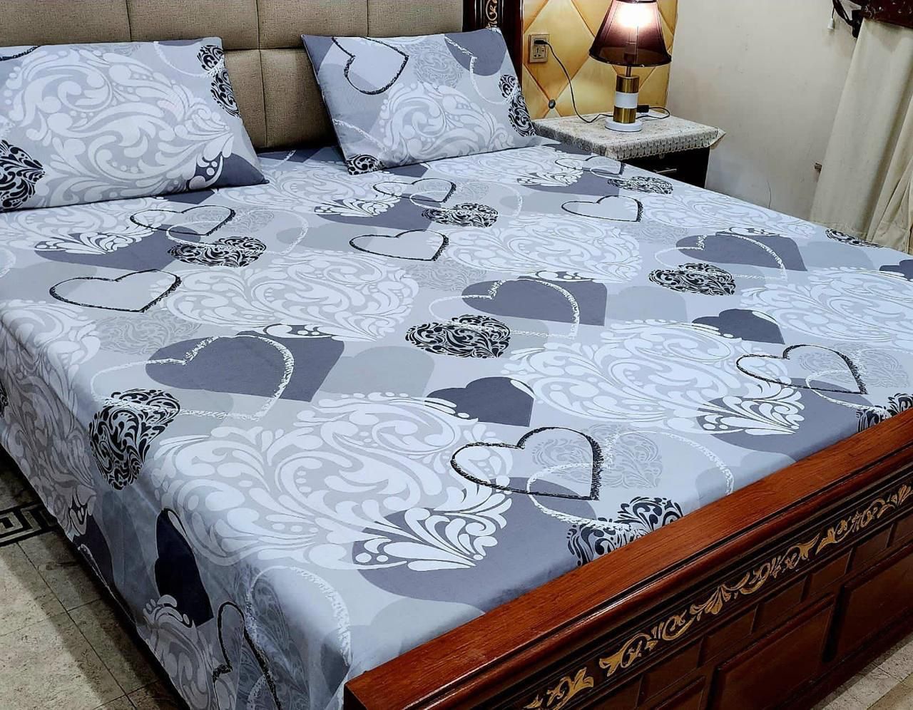 Cotton Bed Sheet With 2 Pillow Cover