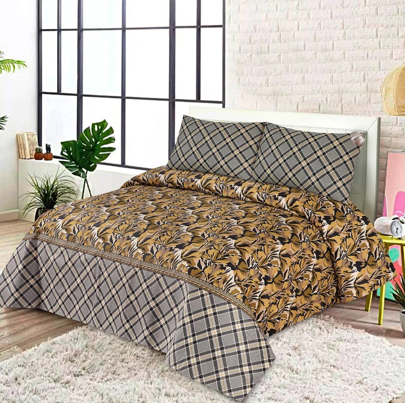 3 Pcs Cotton Bed sheet B 97