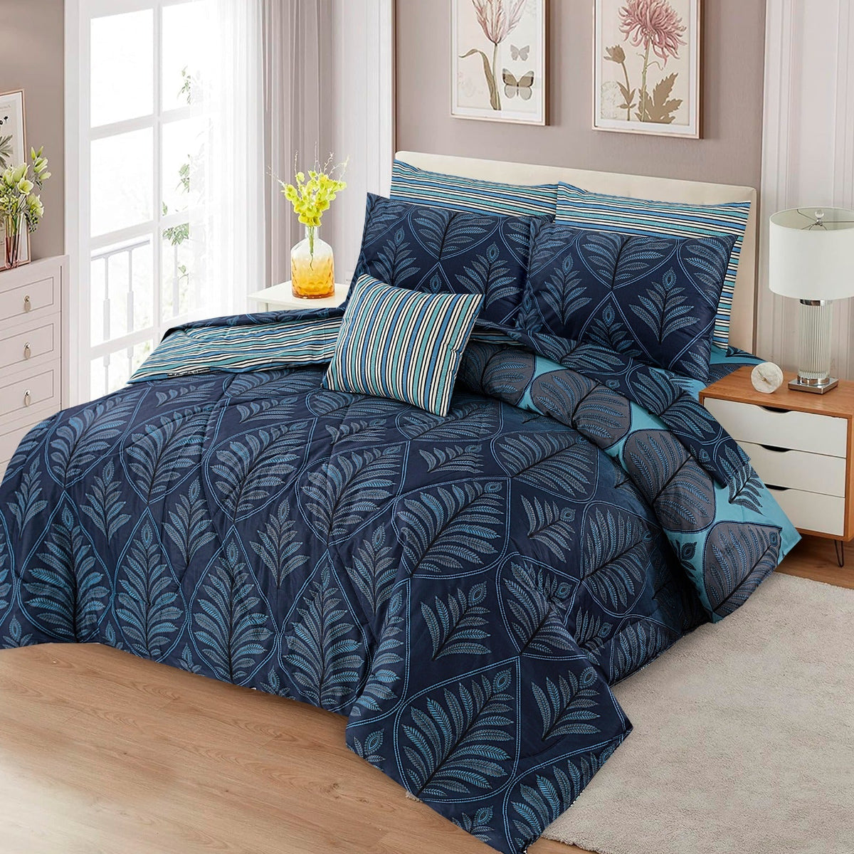 7 Pcs Comforter Set King Size Design KCC 004