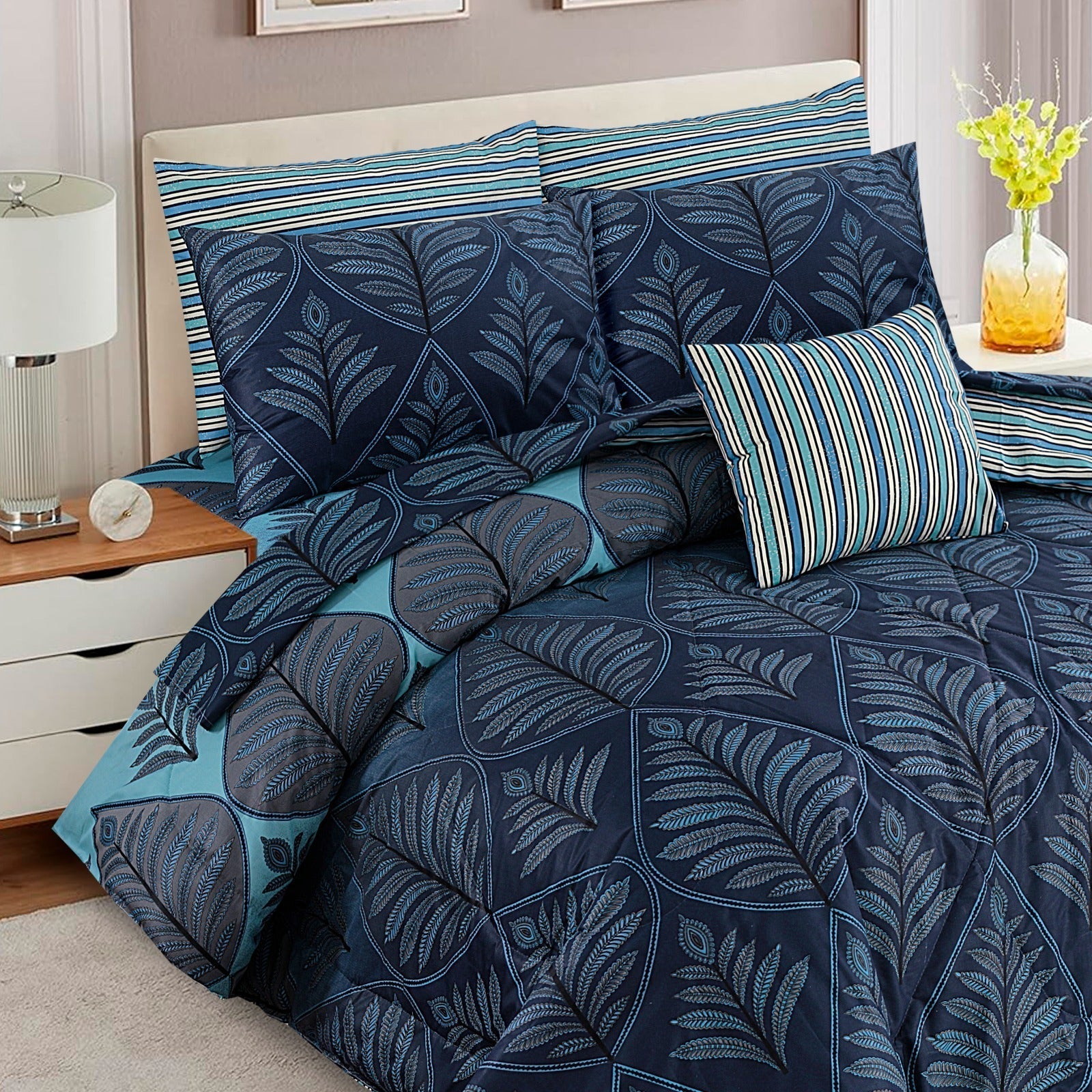 7 Pcs Comforter Set King Size Design KCC 004