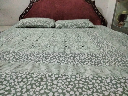 3 Piece All Over Bed sheet Cotton fabric 250 thread