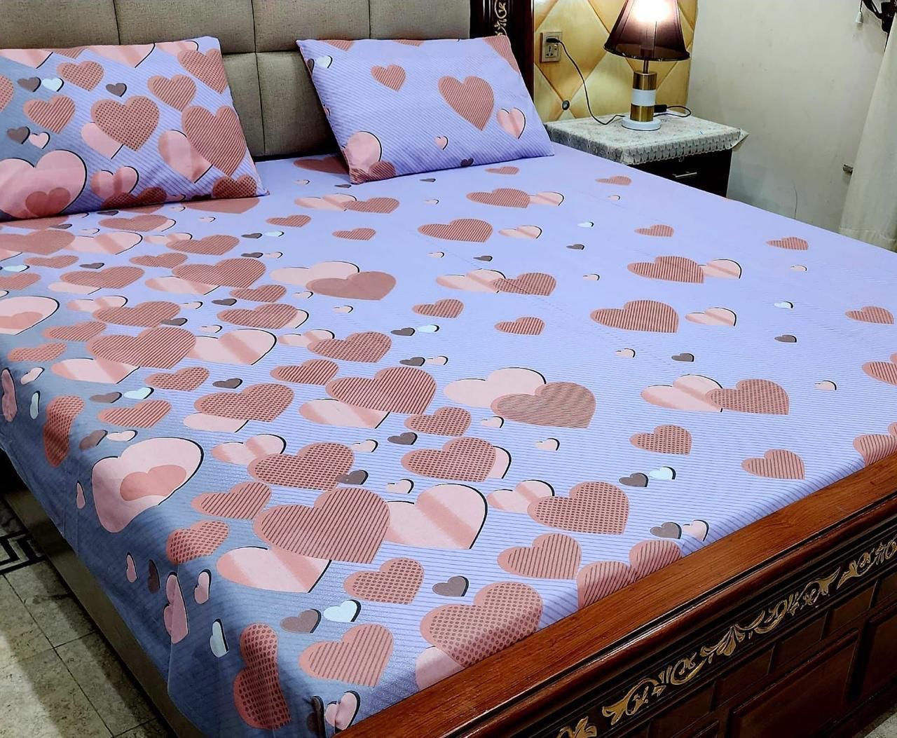 Cotton Bed Sheet  With 2 Pillow Cover