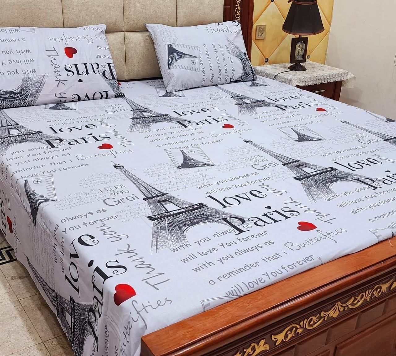 Cotton Bed Sheet  With 2 Pillow Cover