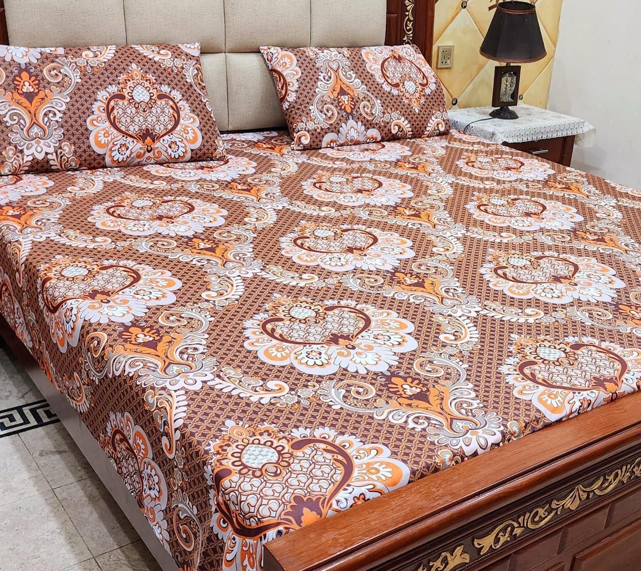 Cotton Bed Sheet  With 2 Pillow Cover