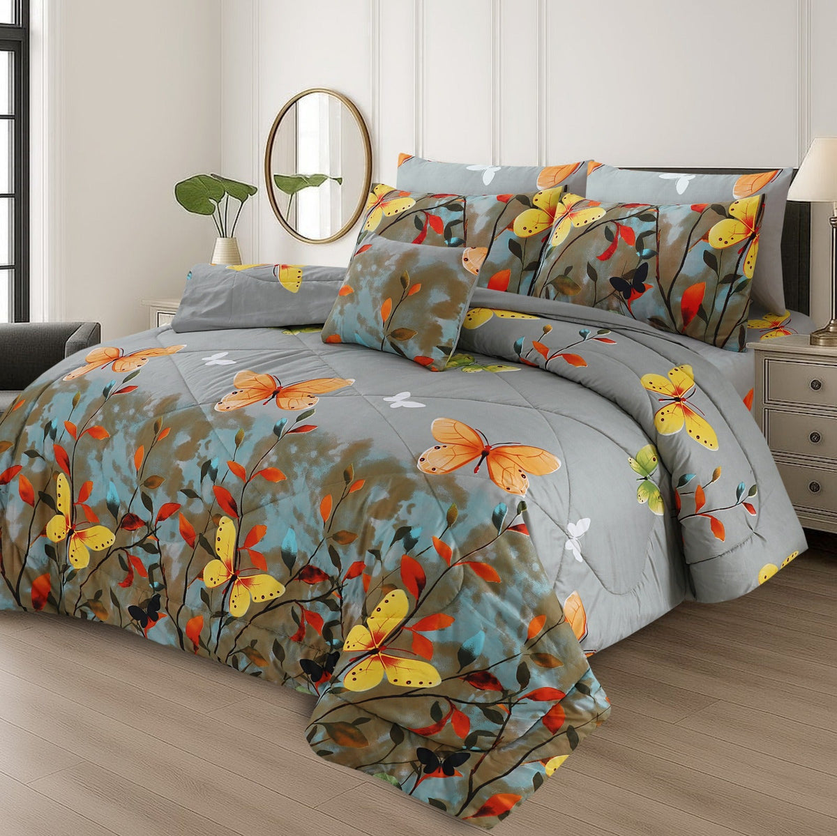 7 Pcs Comforter Set King Size Design KCC  080