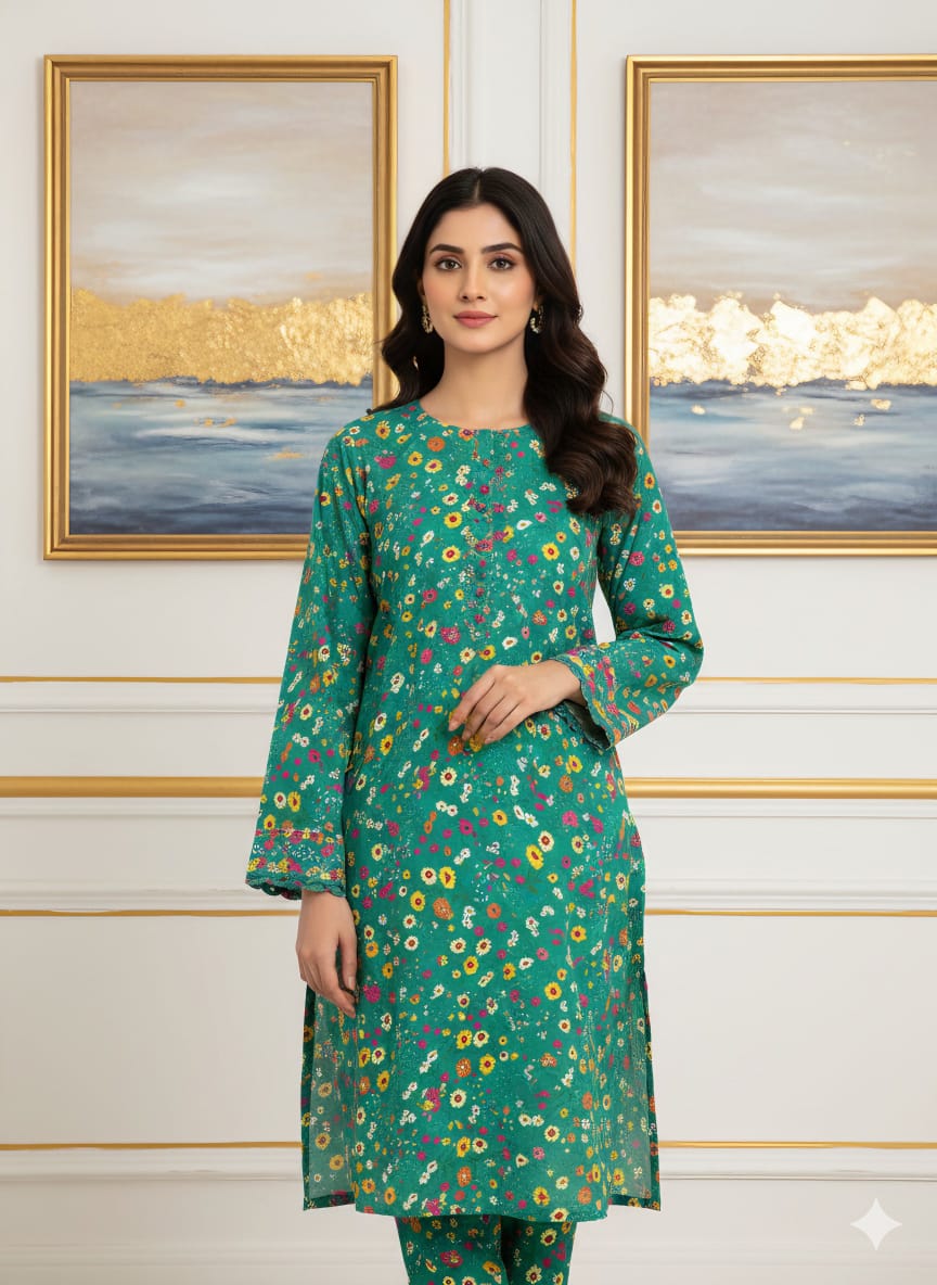 2 Pcs Unstitched Digital Print Suit J-0605