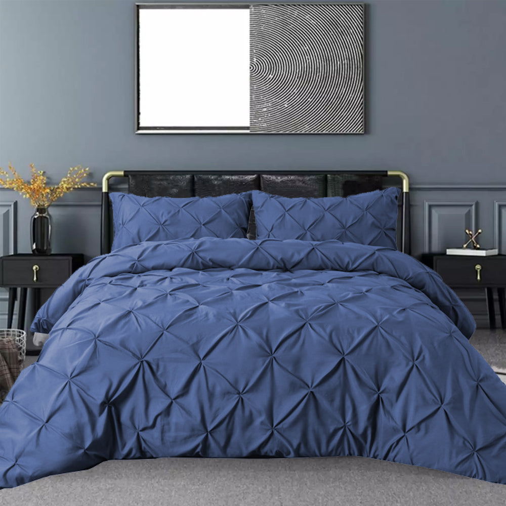 LUXURY  PINTUCK DUVET COVERS SET - 8 PIECES (  DARK SKY  )